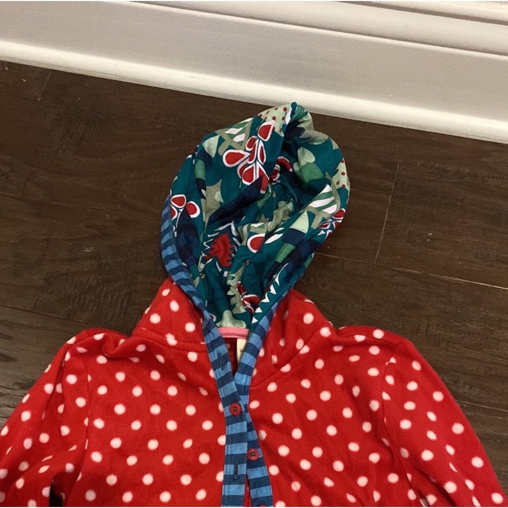 Girls sz 14 red and white dot one piece pjs